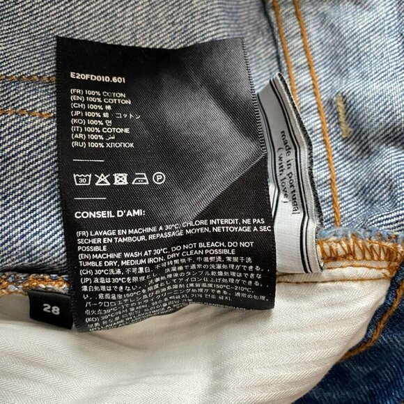 AMI PARIS WOMEN'S BLUE STONEWASH STRAIGHT LEG JEANS - 28 - Picture 10 of 10